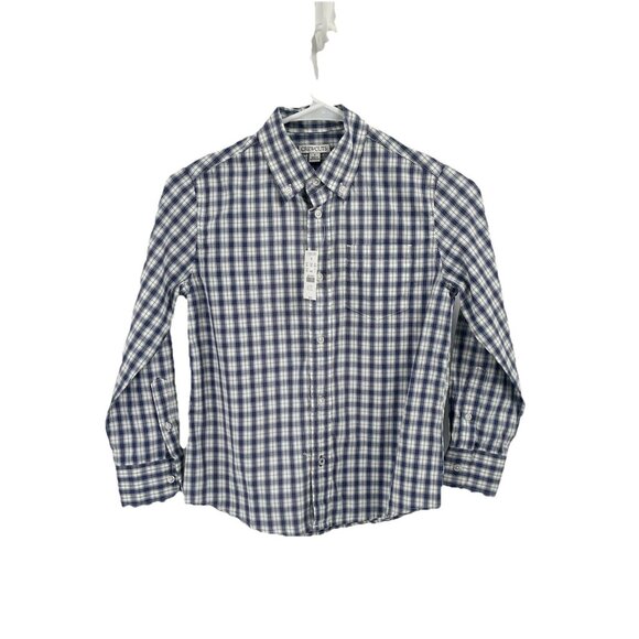 Crewcuts Blue Plaid Collar Button Up Shirt Boys Sz 8 NWT - Picture 1 of 6